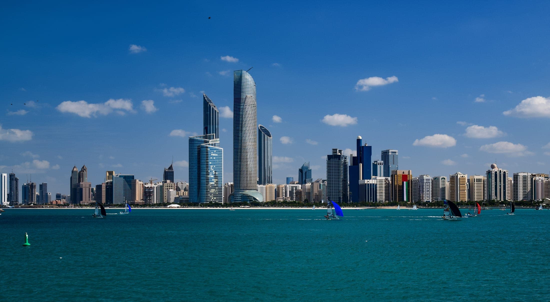Abu Dhabi skyline as seen from the Corniche