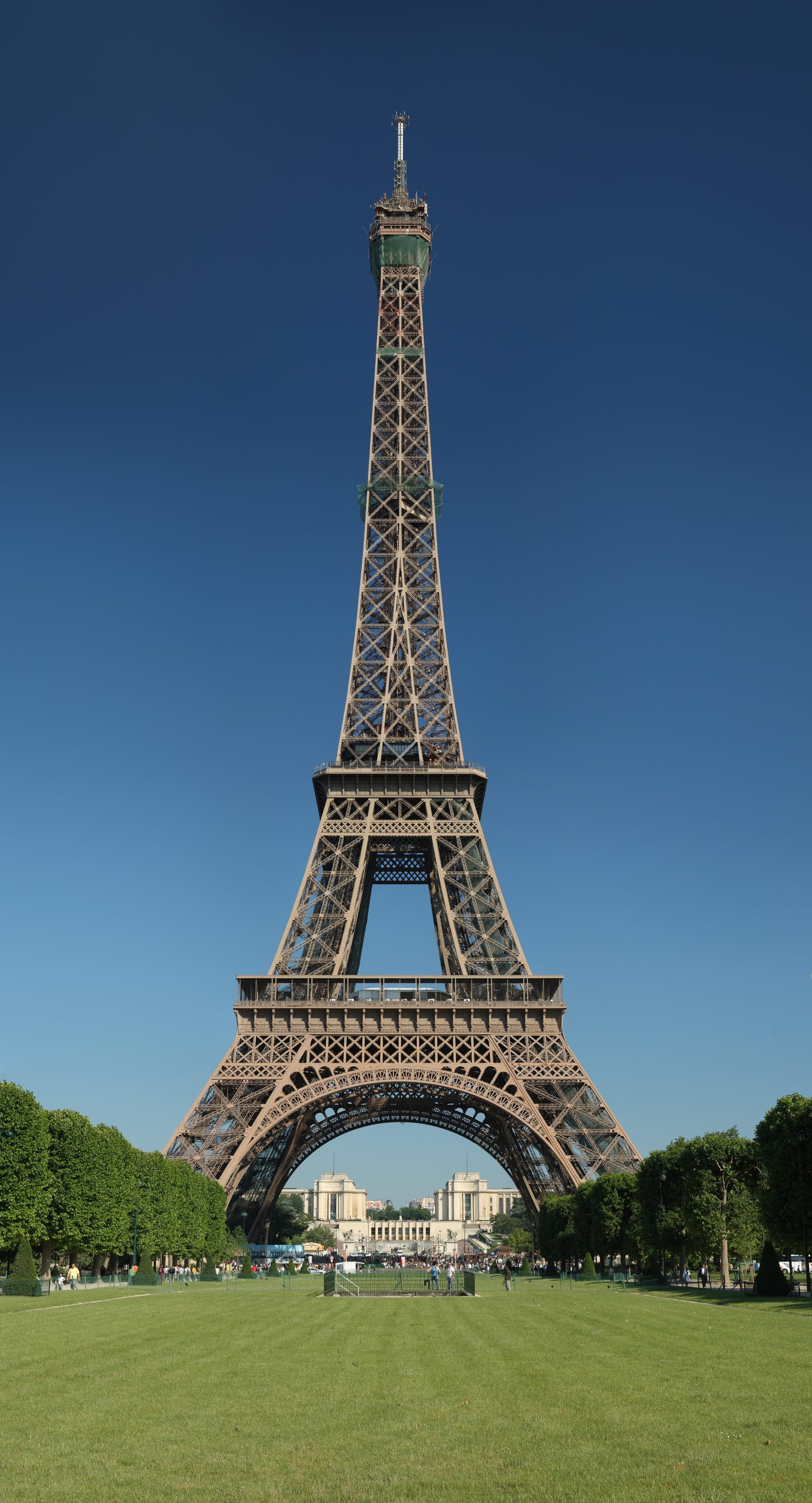 The Eiffel Tower viewed from the Champ de Mars, Paris