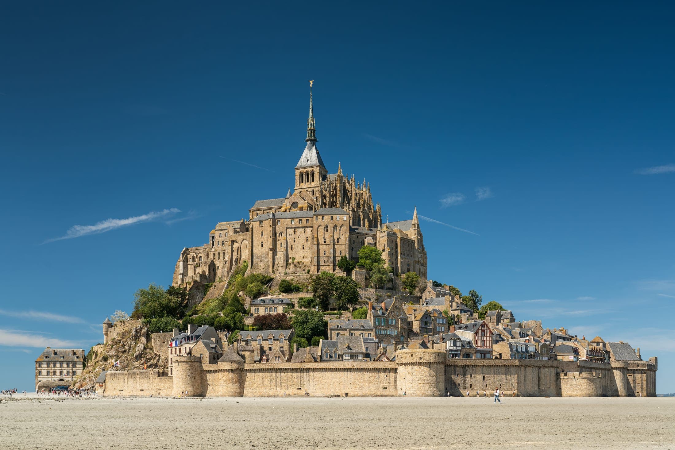 Mont Saint-Michel island abbey in the afternoon light, Normandy, France