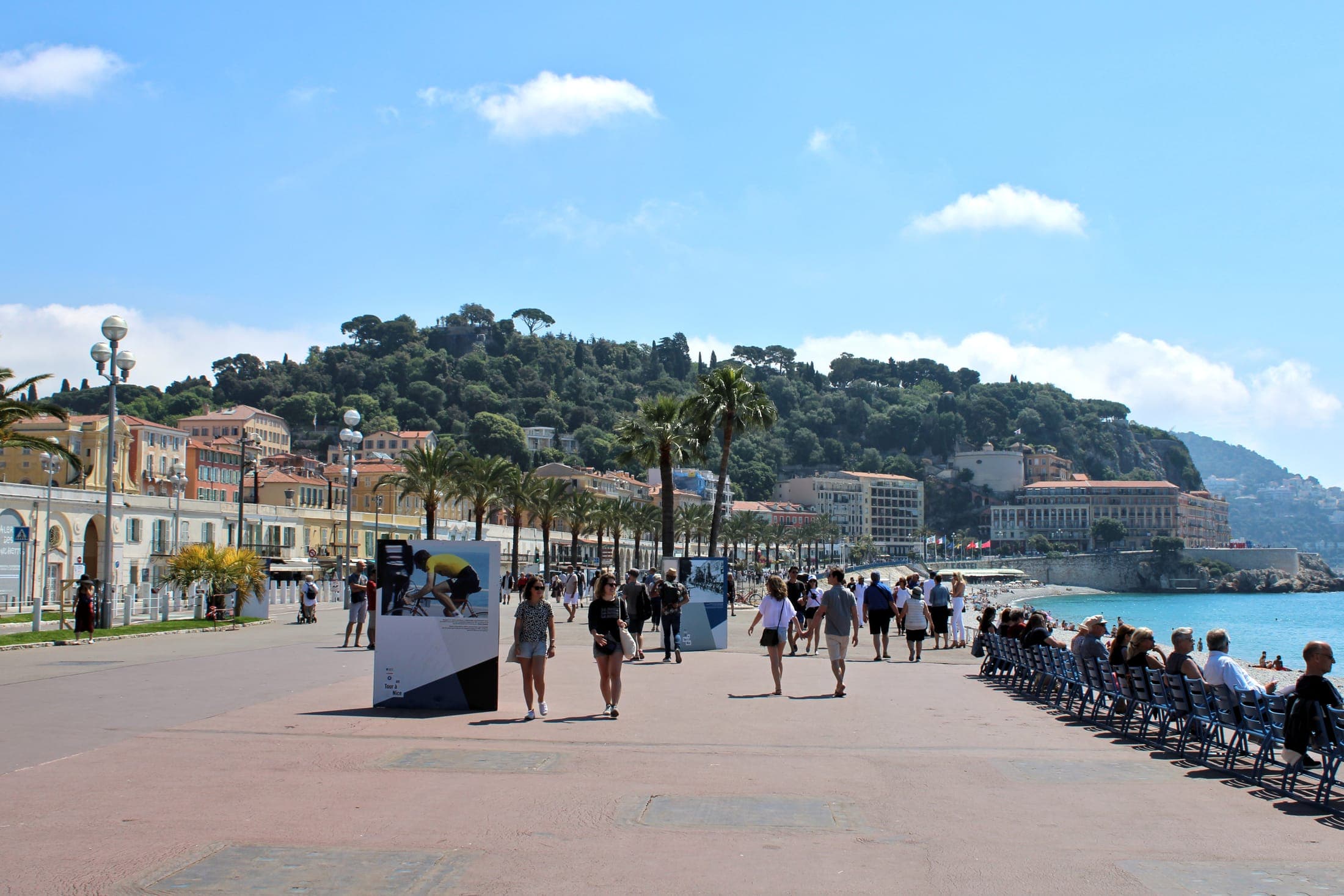 Promenade des Anglais and the Baie des Anges coastline, Nice, French Riviera