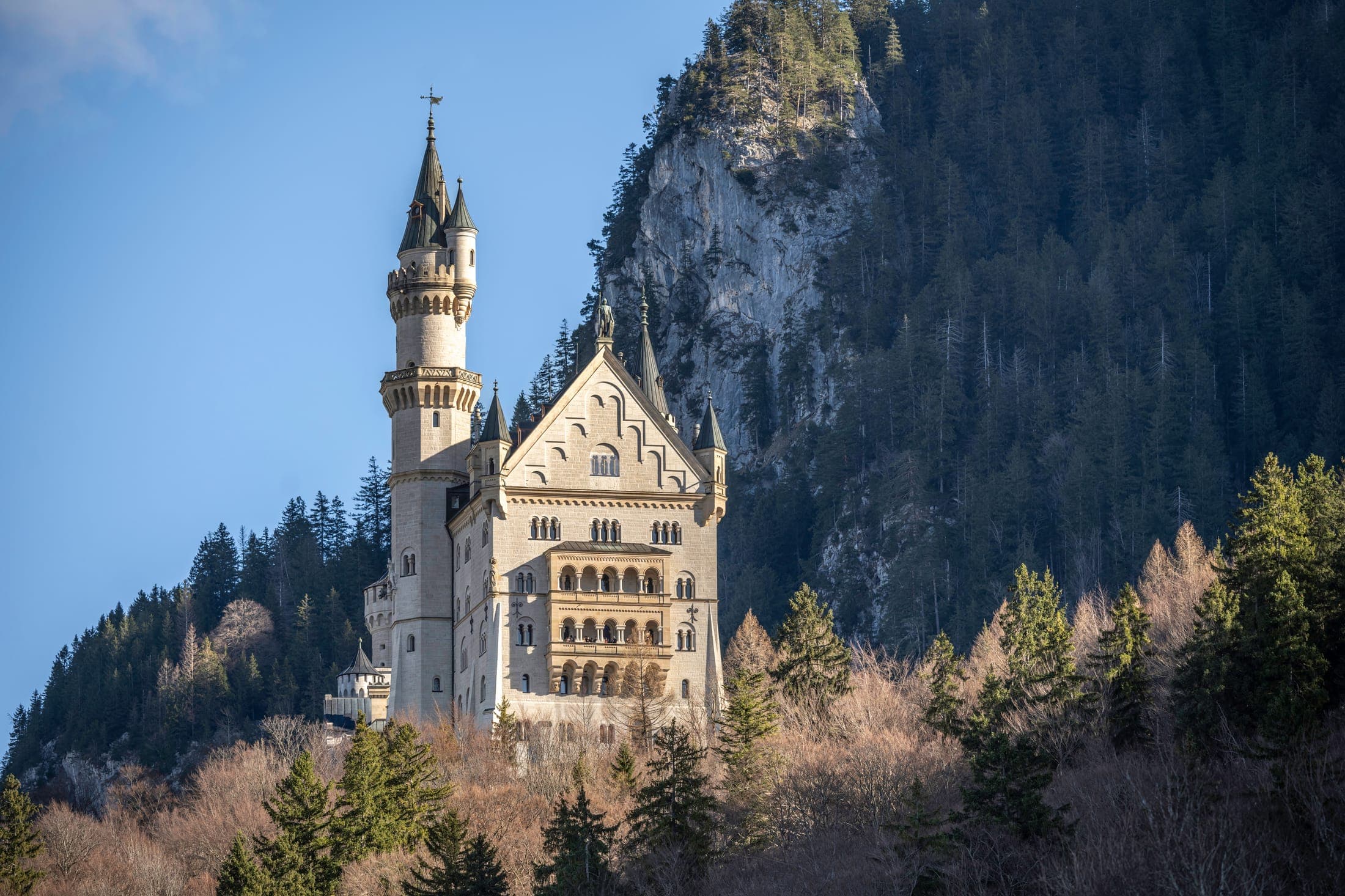 Neuschwanstein Castle, the fairytale castle in the Bavarian Alps, Germany