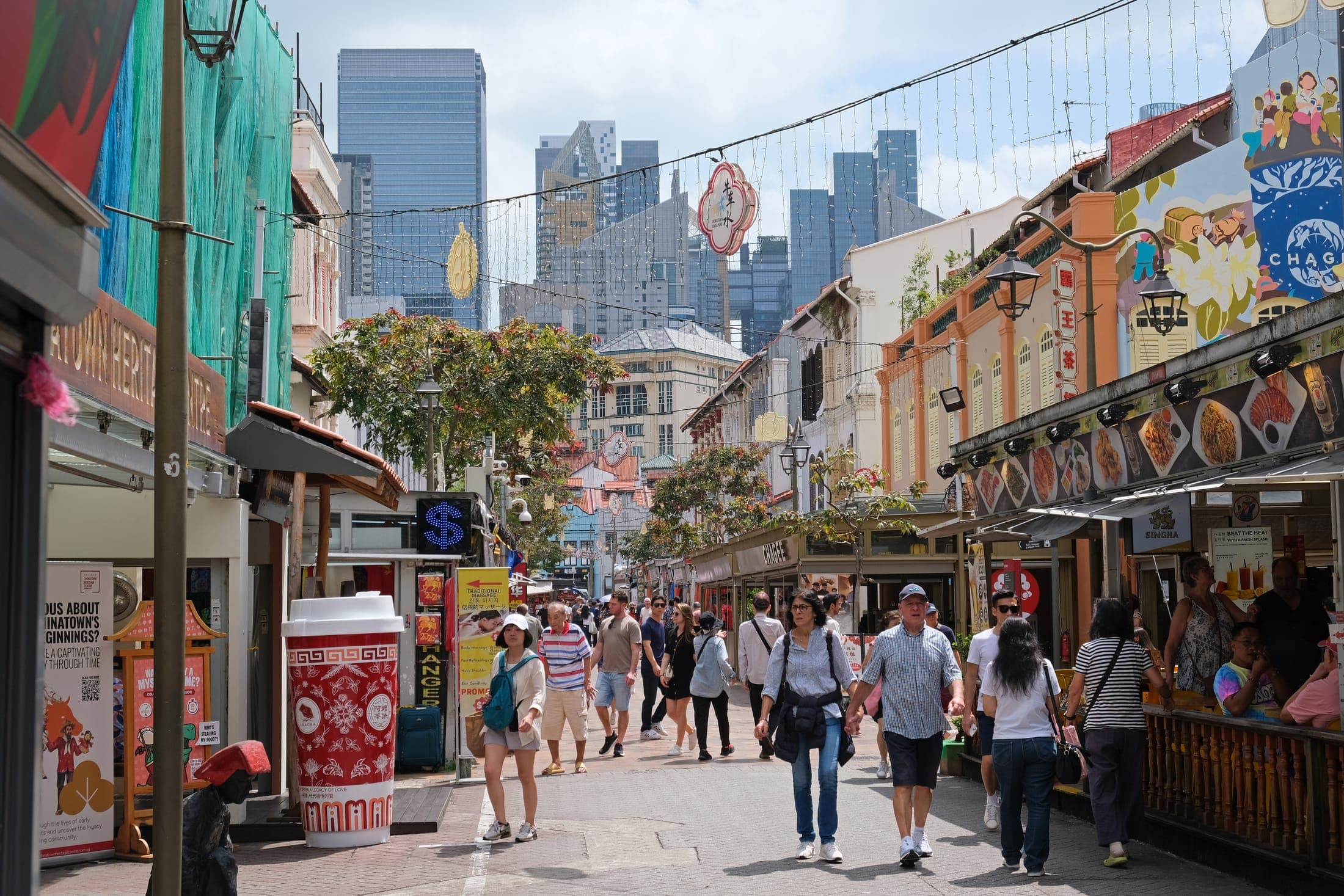 Colorful shophouses along Pagoda Street in Chinatown, Singapore