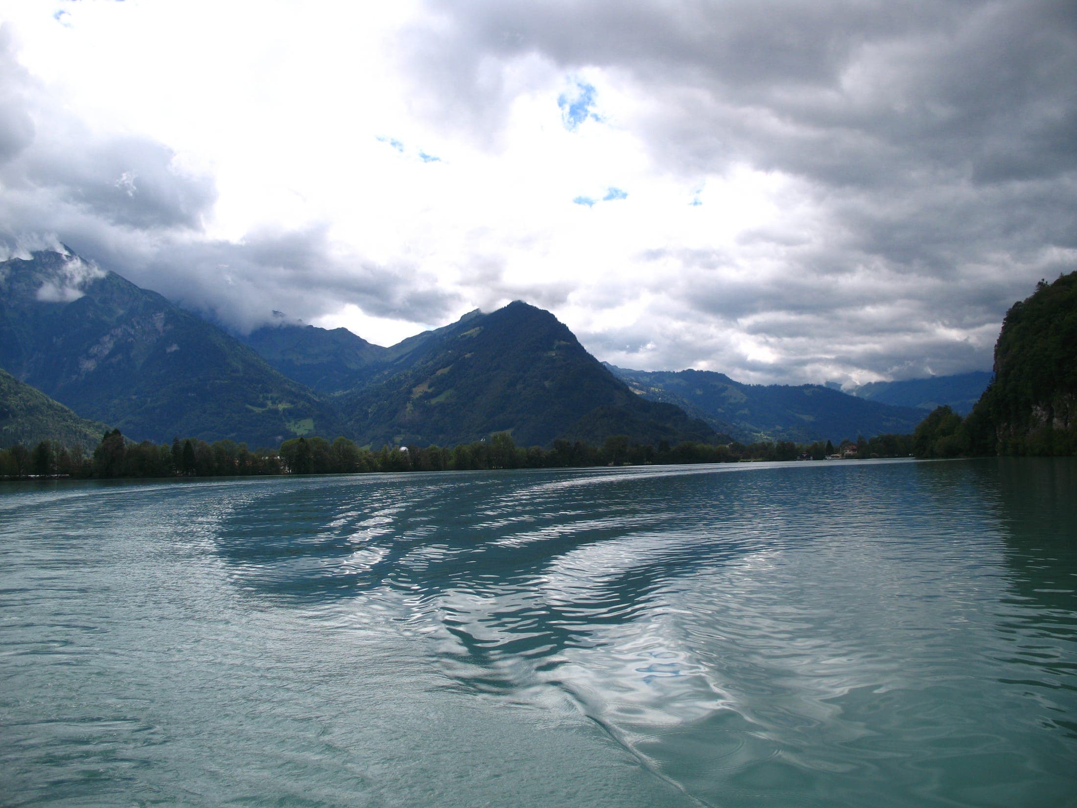 Lake Brienz with alpine mountain backdrop, near Interlaken, Switzerland