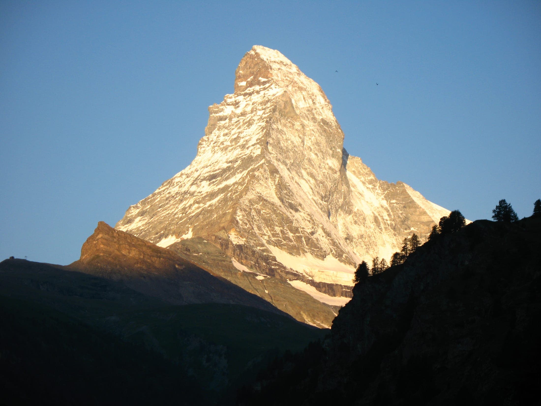 Zermatt alpine village with the Matterhorn peak visible in the background, Switzerland
