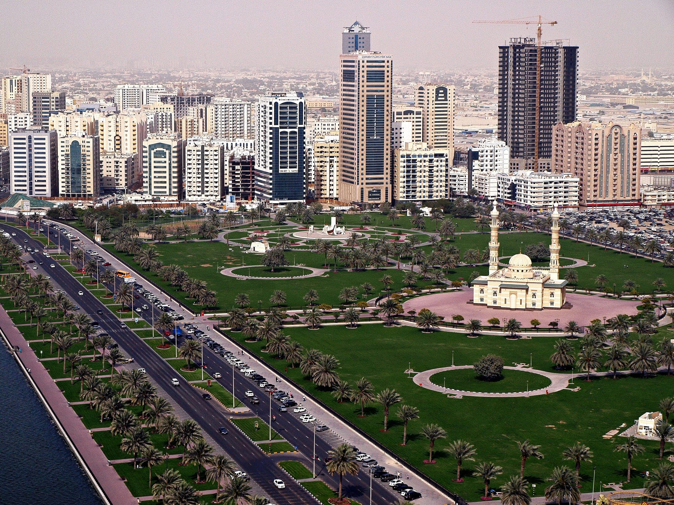 Abu Dhabi Corniche waterfront skyline view
